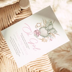 Boho Girl Baby Shower Invitation: Editable Bohemian Party Invite (Digital Download) image 5