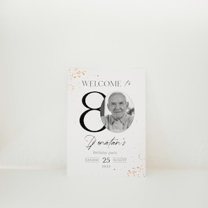 80th Birthday Welcome Sign: Editable Party Banner (Digital Download) image 2