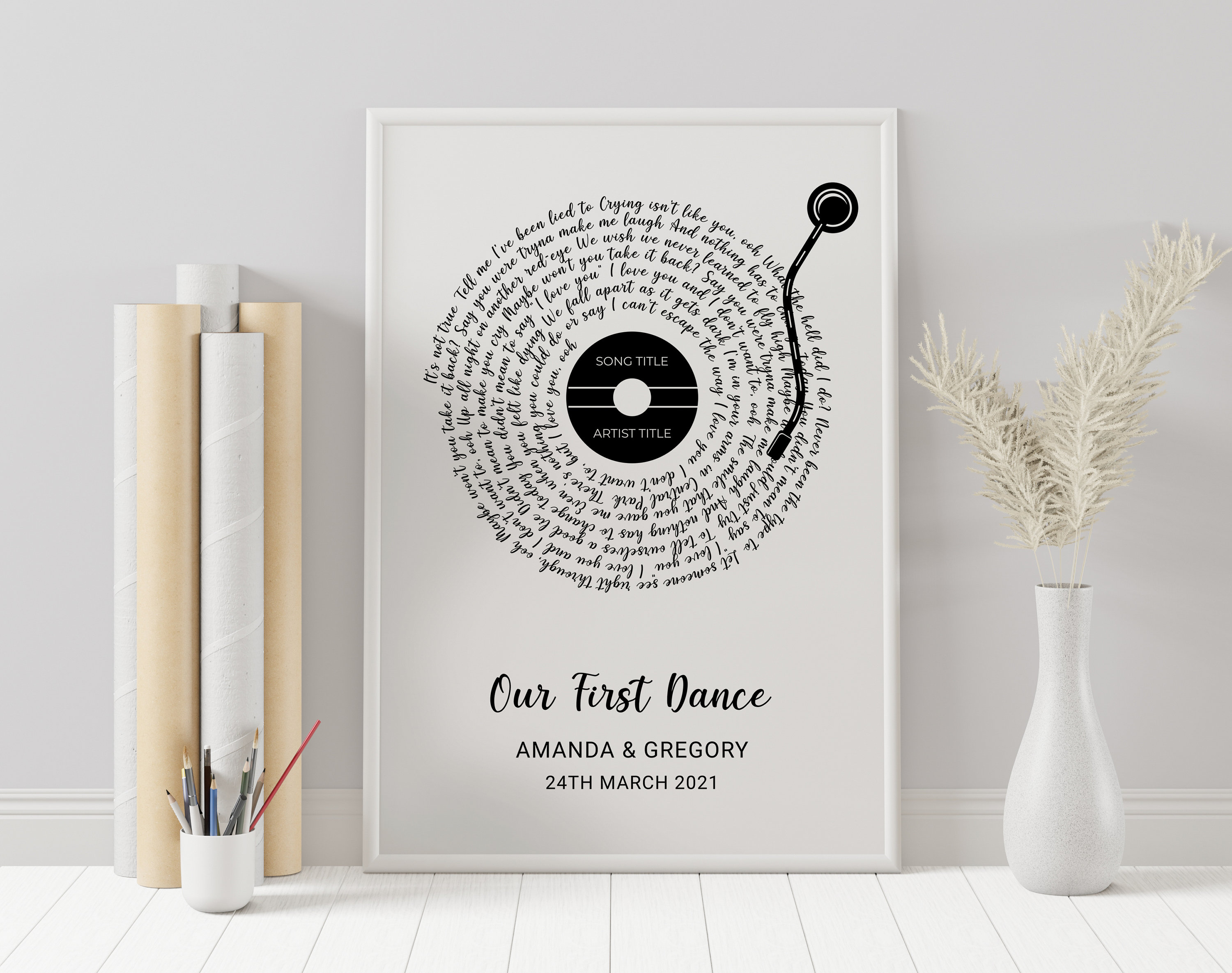 Vinyl Record Song Lyrics Custom Gift First Dance Wall Decor - Etsy
