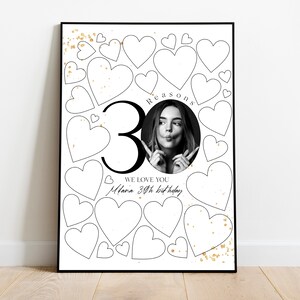 30 Reasons We Love You Template: 30th Birthday Gift (Digital Download) image 2