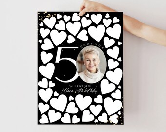 50 Reasons We Love You Template Gold Black Personalized Reasons Why I Love Editable Poster 50th Anniversary Printed Gift For Wife or Husband