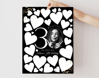 30th Birthday Poster: 30 Reasons We Love You, Photo Collage (Digital Download)