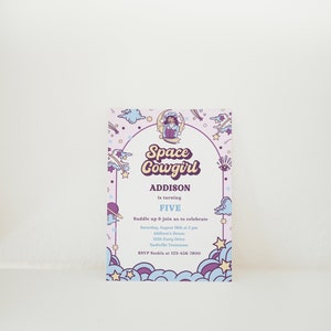 Space Cowgirl Birthday Invitation: Rustic Ranch Party (Digital Download) image 3