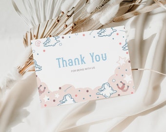 Cowgirl Baby Shower Thank You Card, Western Style Party Girl Shower Thank You, Cowgirl Printable Thank You Card, Wild West Thank You Card