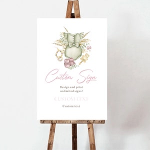 Boho Girl Baby Shower Custom Sign: Editable Text (Digital Download) image 4