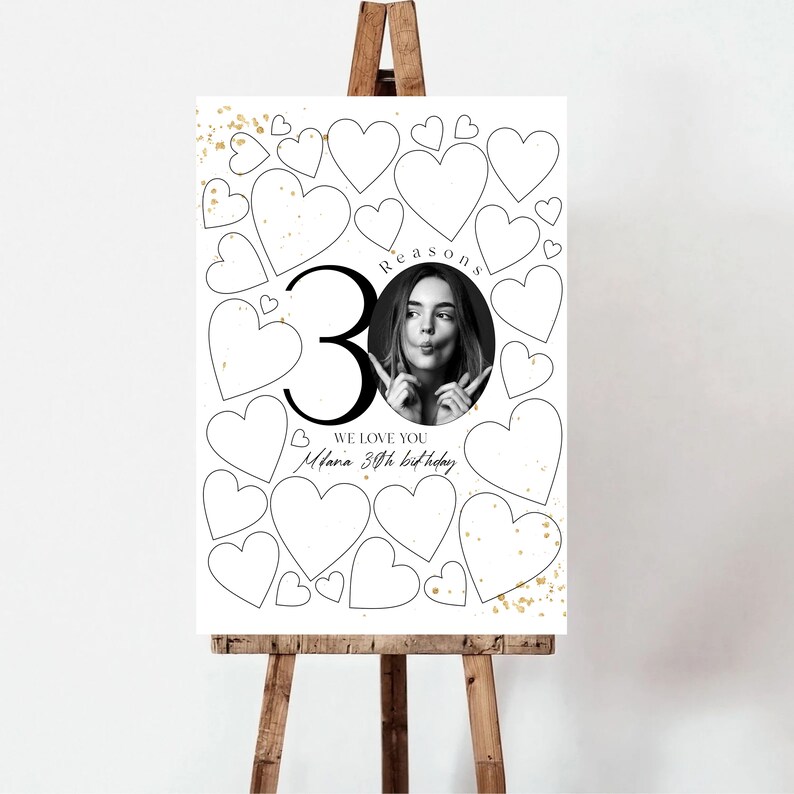 30 Reasons We Love You Template: 30th Birthday Gift (Digital Download) image 7