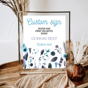 Winter Onederland Boy Personalisiertes Schild, Wunderland Junge 1. Jahr Party Einladung Poster, Weihnachten Erster Baby Geburtstag Benutzerdefinierter Text