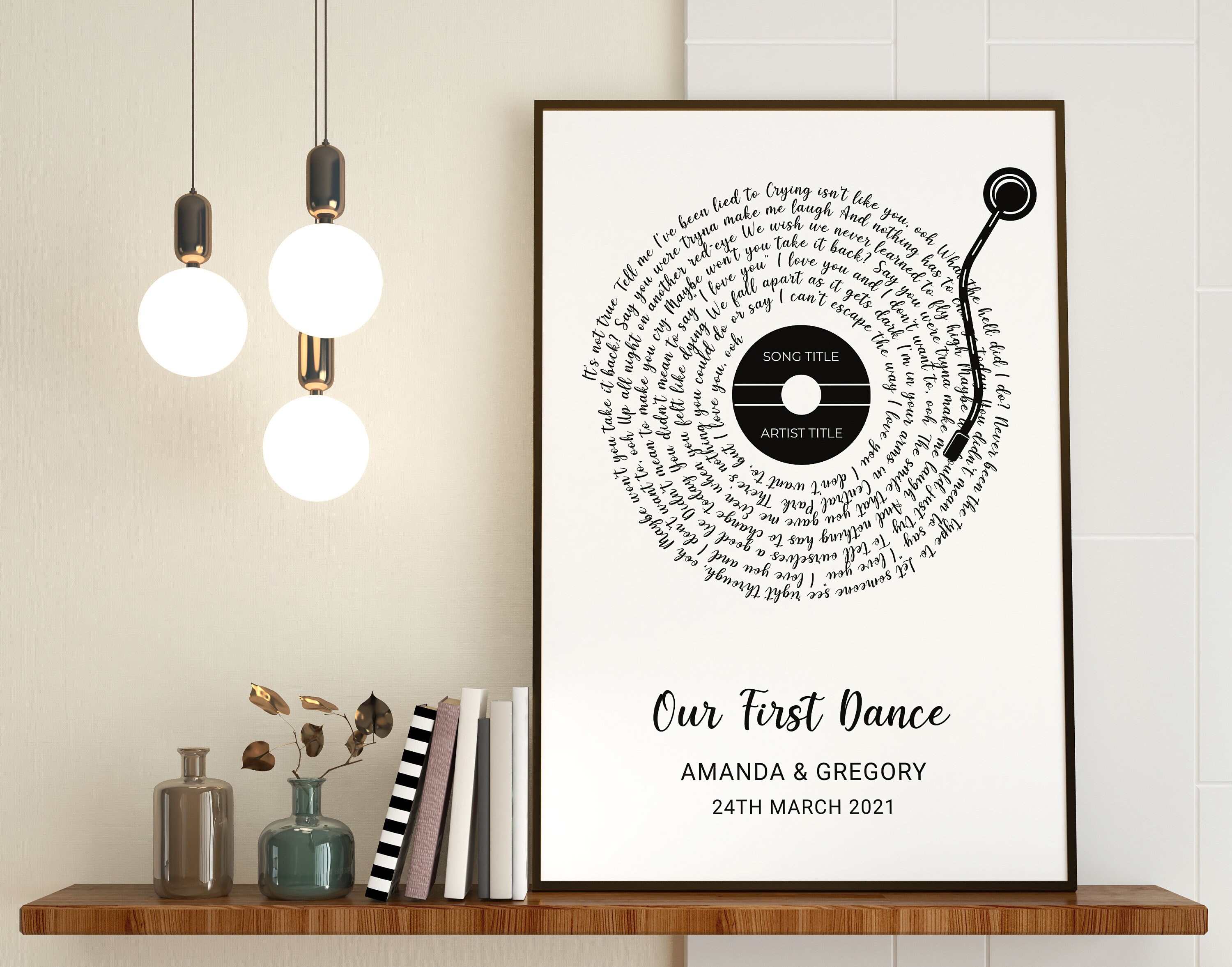 Vinyl Record Song Lyrics Custom Gift First Dance Wall Decor - Etsy