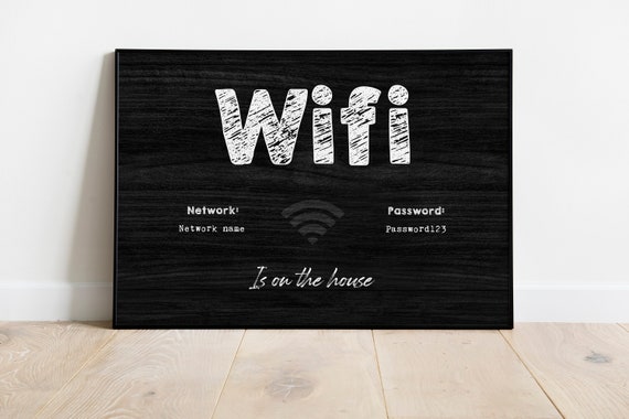 Cartello Password WiFi A Forma Di Casa Lavagna | Segnaletica Per Rete Ospiti | Design Cancellabile Per Hotel, Ufficio E Casa - 6