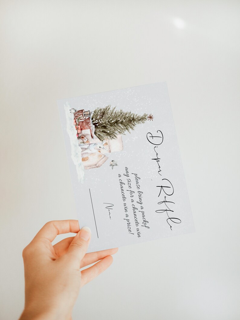 Uitnodigingsset babyshower winter: bundel met feestelijke uitnodigingen (digitale download) afbeelding 4