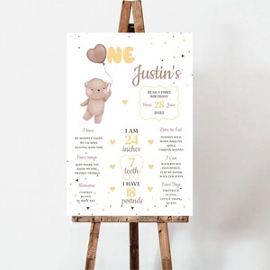 Teddy Bear 1st Birthday Invitation Bundle (Digital Download) image 8