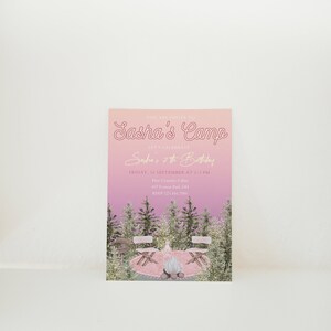 Girl Camping Birthday Invitation: Adventure Party Invite (Digital Download) image 6