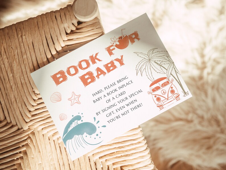 Surf Baby Shower Invitation Set: Beach Theme (Digital Download) image 2