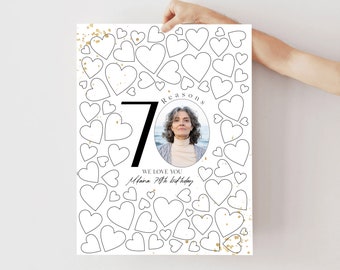 70th Birthday Signature Frame Template: 70 Reasons We Love You (Digital Download)