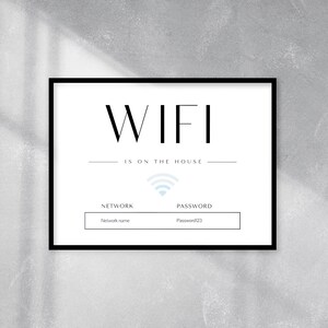 Mall för wifi-lösenordsskylt: Gästrumsinredning (digital nedladdning) bild 2