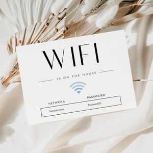 Mall för wifi-lösenordsskylt: Gästrumsinredning (digital nedladdning) bild 4