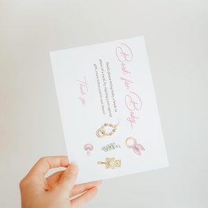 Boho Girl Baby Shower Invitation Set: Diaper Raffle, Books Invite (Digital Download) image 6