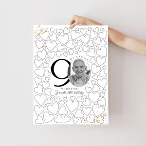 90 Gründe We Love You Vorlage Geschenk 30. 40. 40. 50. 60. 70. 80. 90. Geburtstag druckbares Geschenk