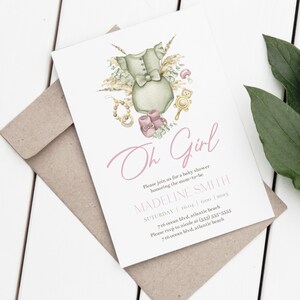 Boho Girl Baby Shower Invitation: Editable Bohemian Party Invite (Digital Download) image 3