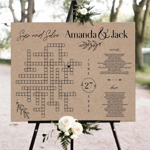 Modello Kraft Rustic Wedding Cruciverba Sorseggia e Risolvi Gioco ...