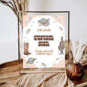 Cowboy Birthday Custom Sign, Southwestern Custom Sign, Wild West Custom Sign, Cowboy West Custom Sign Template, Rodeo Custom Sign Template