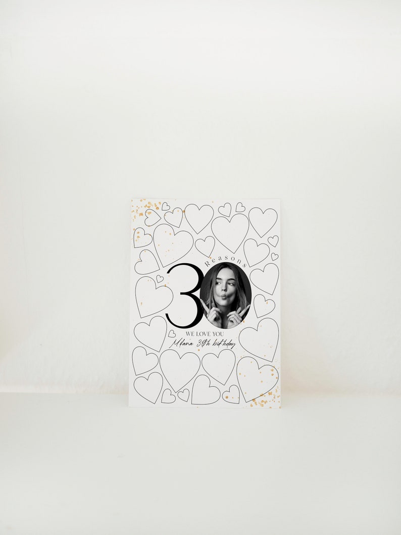 30 Reasons We Love You Template: 30th Birthday Gift (Digital Download) image 3