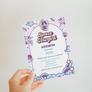 Space Cowgirl Birthday Invitation: Rustic Ranch Party (Digital Download) image 4