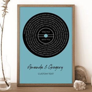 Benutzerdefinierte Vinyldruck, Vinyl-Schallplatte Kunst, Geburtstagspaare Geschenkgeschenk, Erstes Tanzliedplakat, Geburtstagshochzeitsgeschenk Geschenk