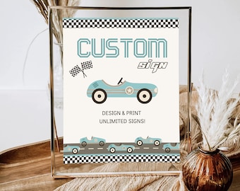 Race Car Baby Shower Custom Sign: Racing Banner (Digital Download)