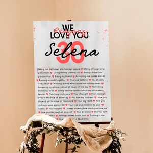 30 Things We Love About You Printable Birthday Gift Custom Text Poster 30th Years Anniversary Keepsake Banner Sentimental Gifts For Women