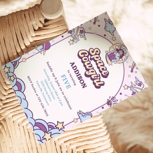 Space Cowgirl Birthday Invitation: Rustic Ranch Party (Digital Download) image 2