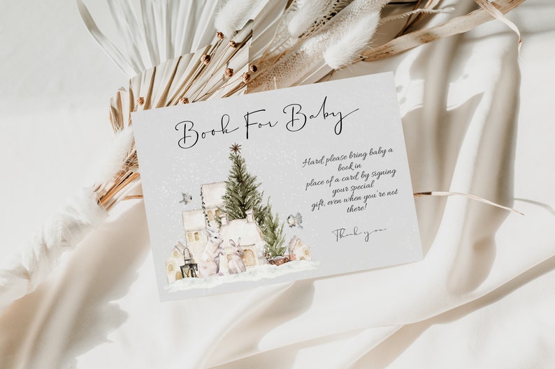 Uitnodigingsset babyshower winter: bundel met feestelijke uitnodigingen (digitale download) afbeelding 5