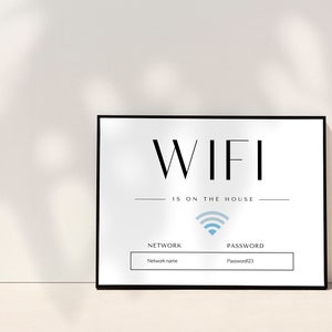 Mall för wifi-lösenordsskylt: Gästrumsinredning (digital nedladdning) bild 5