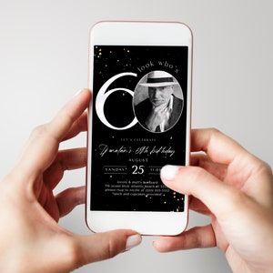 60. Geburtstags-Einladung mit Foto (Digital) Bild 2