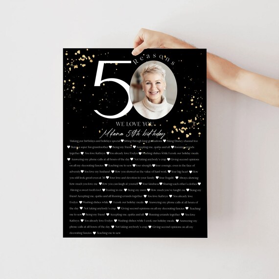50 Things We Love About You Printable Gold Black Template Custom Fifty 50 Things We Love About You Printable Gold Black Template Custom Fifty