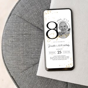Invito a sorpresa per l'80° compleanno con foto: invito digitale per l'anniversario immagine 5