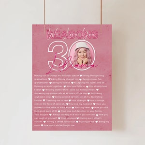 30th Birthday Printable Poster: Reasons We Love You (Editable Text) image 4