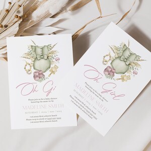 Boho Girl Baby Shower Invitation: Editable Bohemian Party Invite (Digital Download) image 7