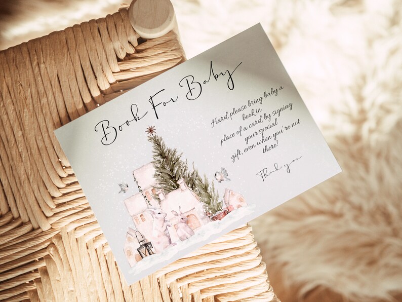 Uitnodigingsset babyshower winter: bundel met feestelijke uitnodigingen (digitale download) afbeelding 6