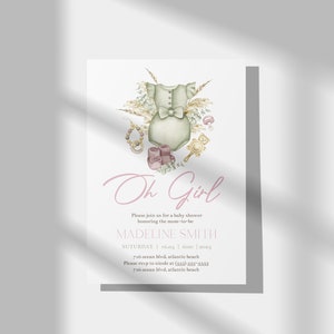 Boho Girl Baby Shower Invitation: Editable Bohemian Party Invite (Digital Download) image 6
