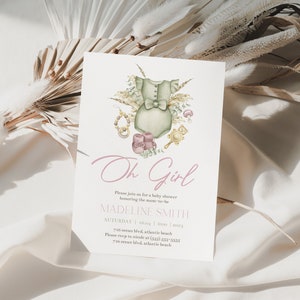 Boho Girl Babypartyeinladungspaket: Bearbeitbare druckbare Vorlagen (digitaler Download) Bild 5