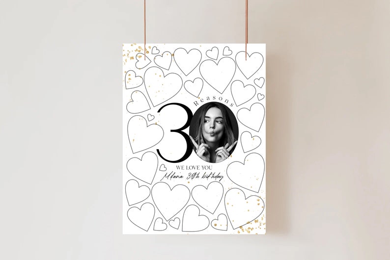 30 Reasons We Love You Template: 30th Birthday Gift (Digital Download) image 6