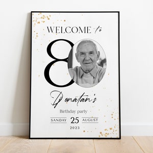 80th Birthday Welcome Sign: Editable Party Banner (Digital Download) image 7