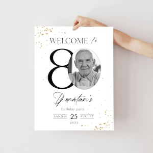80th Birthday Welcome Sign: Editable Party Banner (Digital Download) image 5