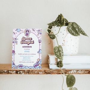 Space Cowgirl Birthday Invitation: Rustic Ranch Party (Digital Download) image 5