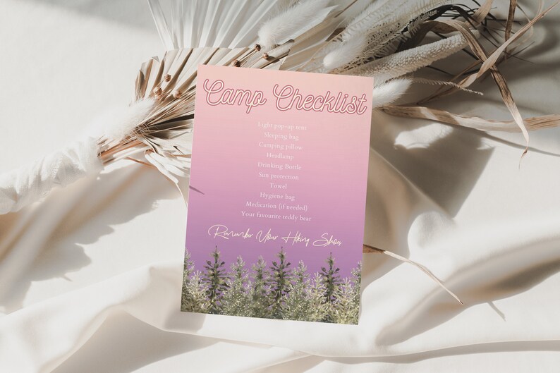 Girl Camping Birthday Invitation: Adventure Party Invite (Digital Download) image 3