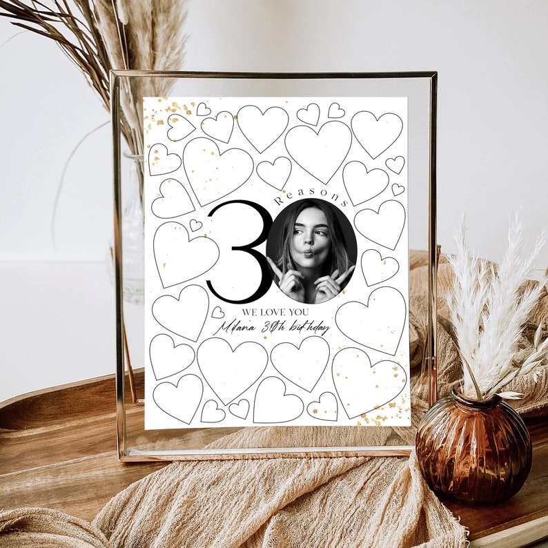 30 Reasons We Love You Template: 30th Birthday Gift (Digital Download) image 5