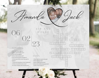 Personalized Wedding Crossword Puzzle with Photo (Printable Download)