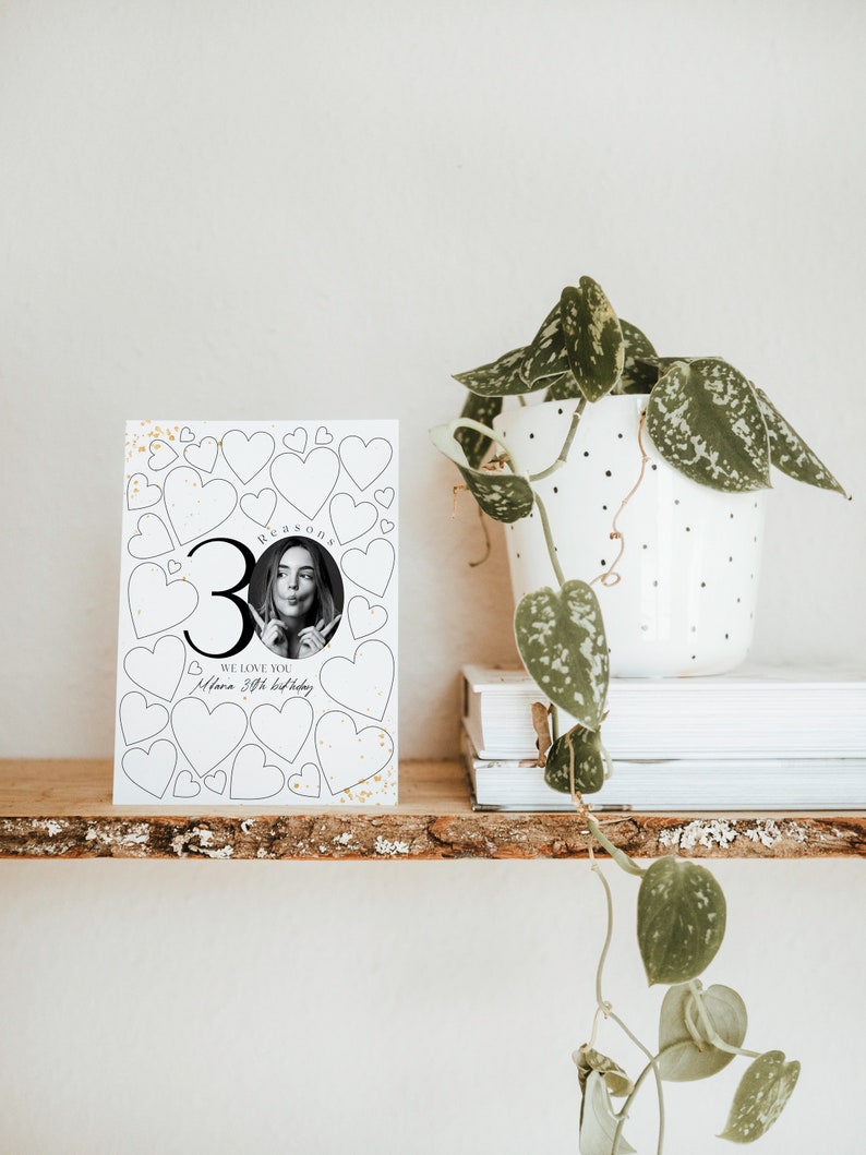 30 Reasons We Love You Template: 30th Birthday Gift (Digital Download) image 4