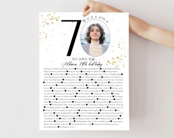 70 Things We Love About You Printable Poster Template Instant Download Birthday Decor Seventy Reasons Why We Editable Text Anniversary Gift